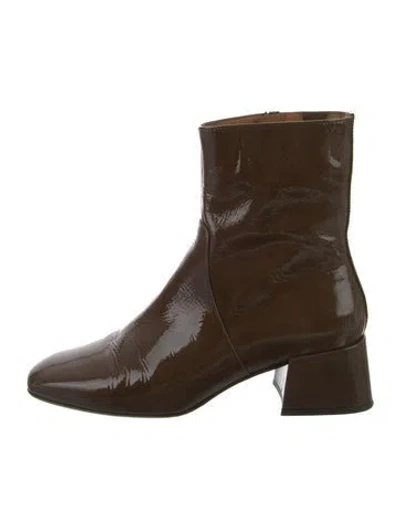 Pre-owned Sézane Patent Leather Boots In Brown