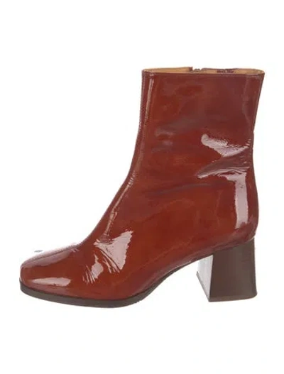 Pre-owned Sézane Patent Leather Boots In Brown