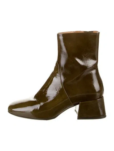 Pre-owned Sézane Patent Leather Boots In Green