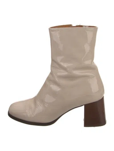 Pre-owned Sézane Patent Leather Boots In Neutral