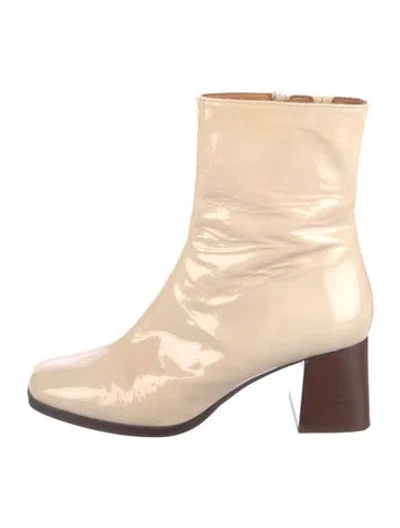 Pre-owned Sézane Patent Leather Boots In Neutrals