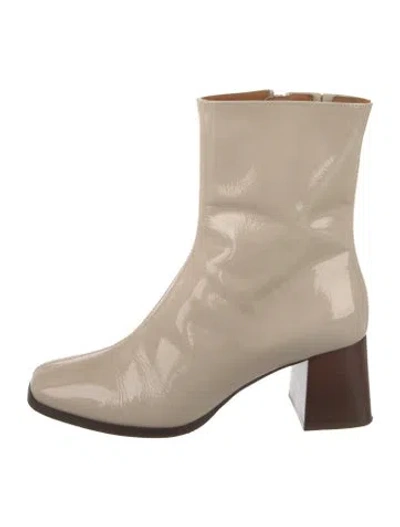 Pre-owned Sézane Patent Leather Boots In Neutrals