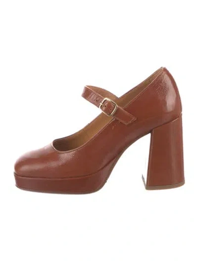 Pre-owned Sézane Patent Leather Pumps In Brown