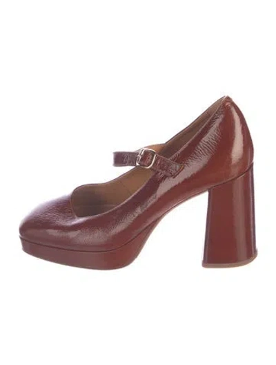 Pre-owned Sézane Patent Leather Pumps In Brown
