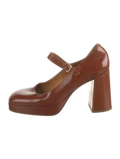 Pre-owned Sézane Patent Leather Pumps In Brown