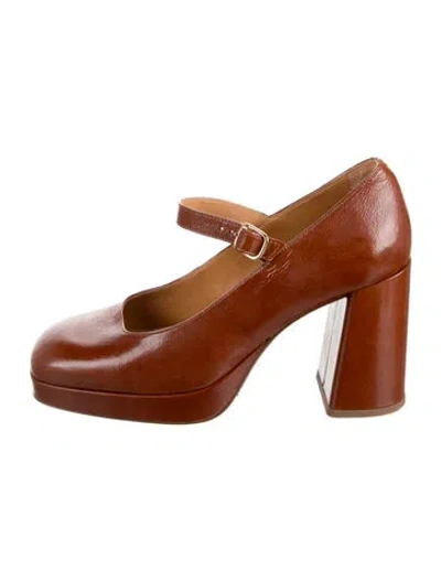Pre-owned Sézane Patent Leather Pumps In Brown