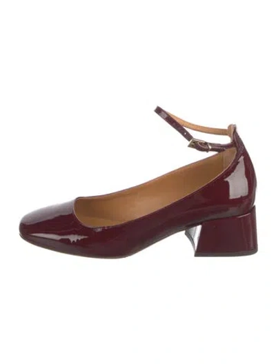 Pre-owned Sézane Patent Leather Pumps In Burgundy