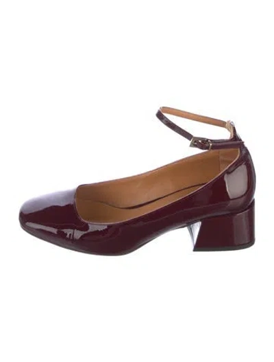 Pre-owned Sézane Patent Leather Pumps In Burgundy