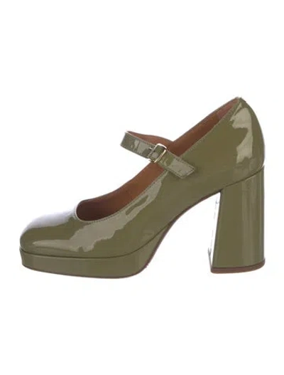 Pre-owned Sézane Patent Leather Pumps In Green