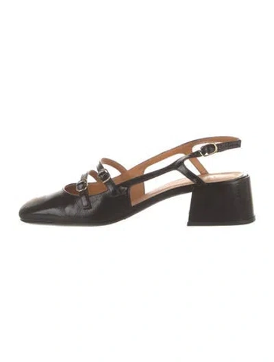 Pre-owned Sézane Patent Leather Slingback Pumps In Black