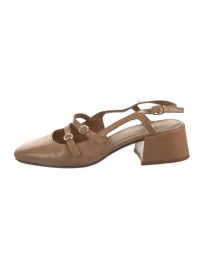 Pre-owned Sézane Patent Leather Slingback Pumps In Green