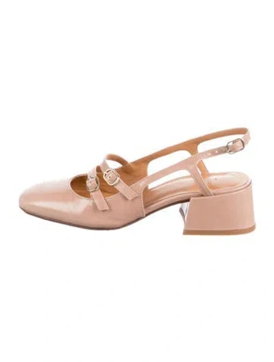 Pre-owned Sézane Patent Leather Slingback Pumps In Neutral