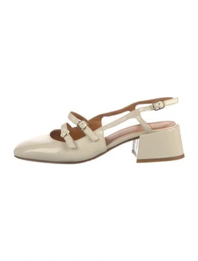 Pre-owned Sézane Patent Leather Slingback Pumps In Neutral