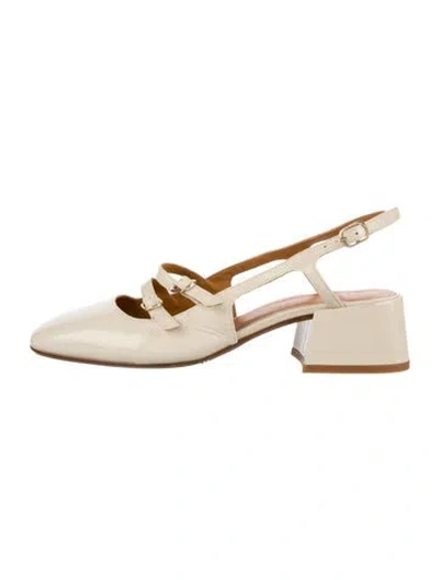 Pre-owned Sézane Patent Leather Slingback Pumps In Neutral