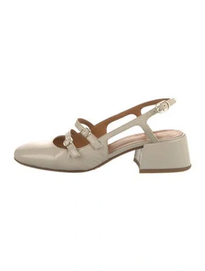 Pre-owned Sézane Patent Leather Slingback Pumps In Neutral