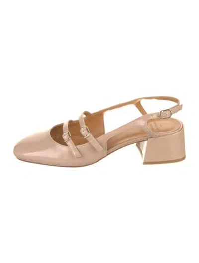 Pre-owned Sézane Patent Leather Slingback Pumps In Neutrals