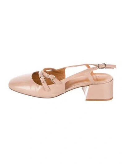 Pre-owned Sézane Patent Leather Slingback Pumps In Neutrals