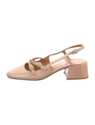 Pre-owned Sézane Patent Leather Slingback Pumps In Neutrals