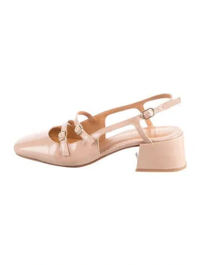 Pre-owned Sézane Patent Leather Slingback Pumps In Neutrals