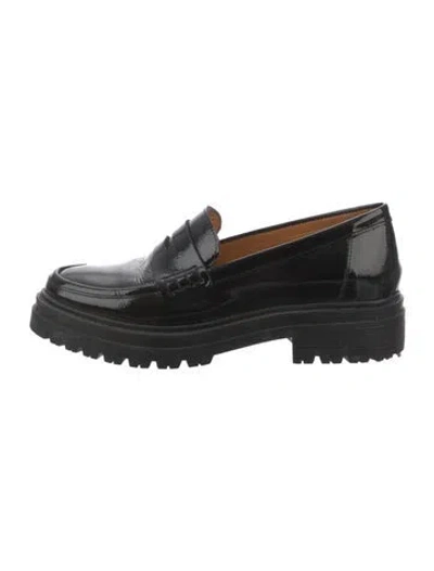 Pre-owned Sézane Patent Leather Tassel Accents Mules In Black