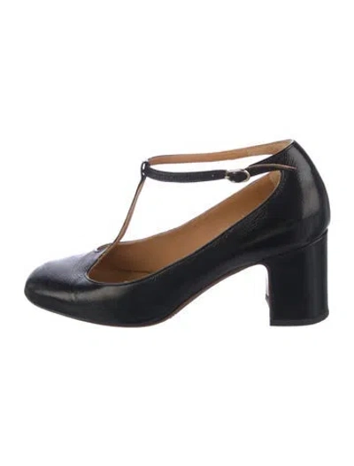 Pre-owned Sézane Patent Leather T-strap Pumps In Blue