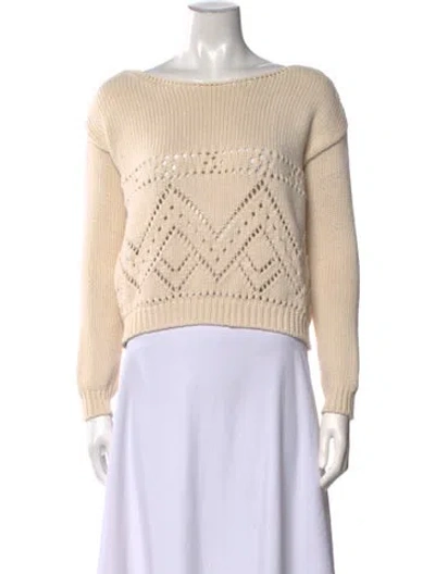 Pre-owned Sézane Patterned Bateau Neckline Sweater In Neutrals