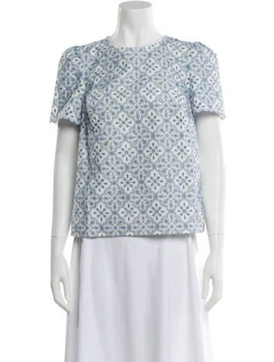 Pre-owned Sézane Patterned Crew Neck Blouse W/ Tags In Multi