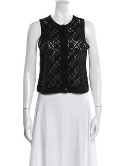 Pre-owned Sézane Patterned Crew Neck Sweater In Black
