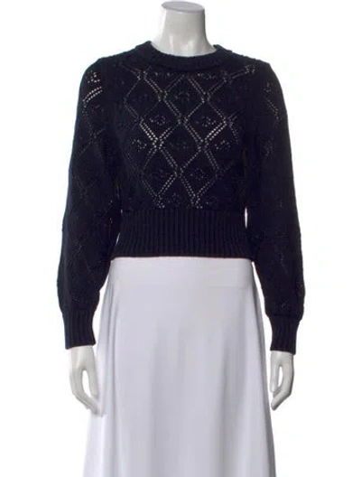 Pre-owned Sézane Patterned Crew Neck Sweater In Blue