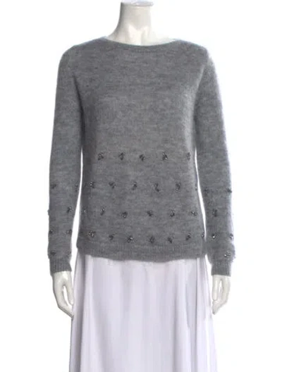 Pre-owned Sézane Patterned Crew Neck Sweater In Grey