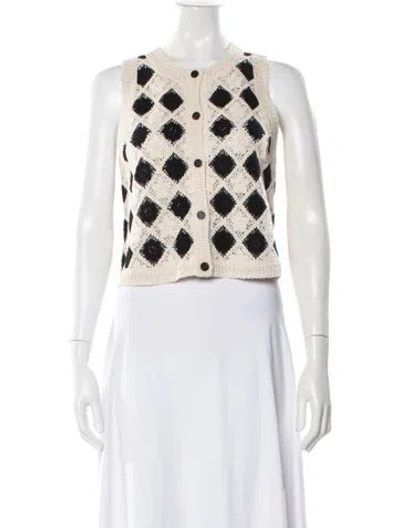 Pre-owned Sézane Patterned Crew Neck Sweater In Neutral