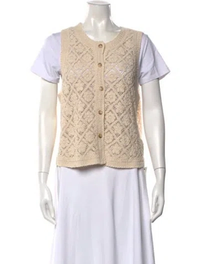 Pre-owned Sézane Patterned Crew Neck Sweater In Neutral