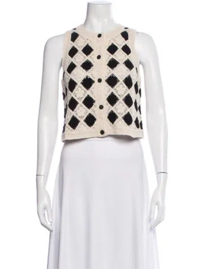 Pre-owned Sézane Patterned Crew Neck Sweater In Neutrals