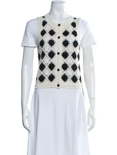 Pre-owned Sézane Patterned Crew Neck Sweater In Neutrals