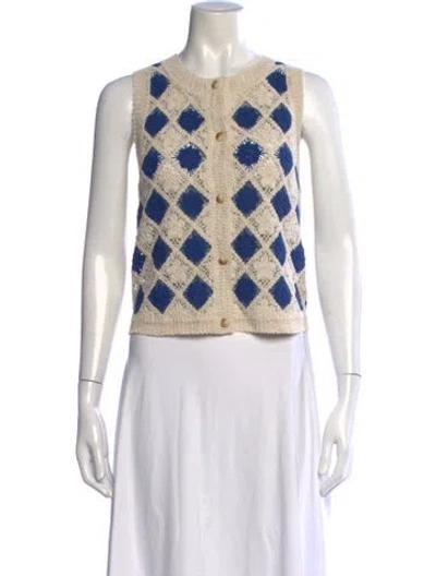 Pre-owned Sézane Patterned Crew Neck Sweater W/ Tags In Neutrals