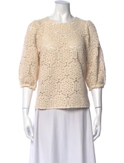 Pre-owned Sézane Patterned Crew Neck Sweater W/ Tags In Neutrals