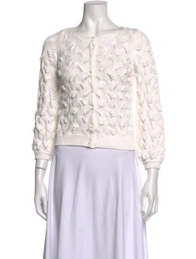 Pre-owned Sézane Patterned Crew Neck Sweater In White