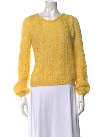 Pre-owned Sézane Patterned Crew Neck Sweater In Yellow