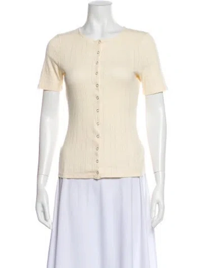 Pre-owned Sézane Patterned Crew Neck Top In Neutral