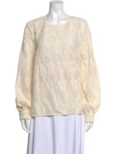 Pre-owned Sézane Patterned Crew Neck Top In Neutrals