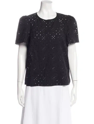 Pre-owned Sézane Patterned Crew Neck Top W/ Tags In Black