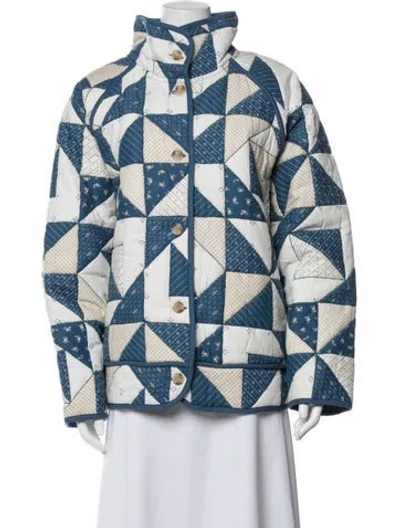 Pre-owned Sézane Patterned Jacket In Blue