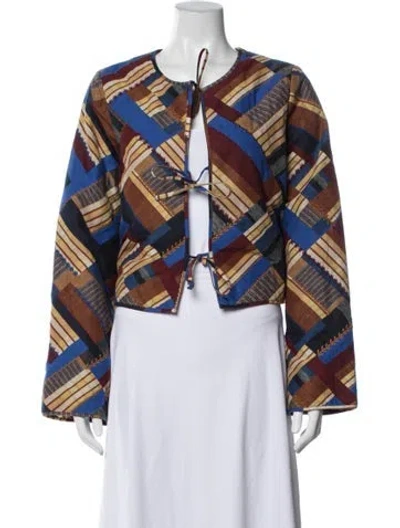 Pre-owned Sézane Patterned Jacket W/ Tags In Blue