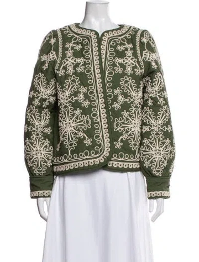 Pre-owned Sézane Patterned Jacket W/ Tags In Green