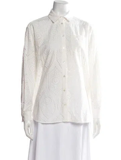 Pre-owned Sézane Patterned Long Sleeve Blouse In Neutrals