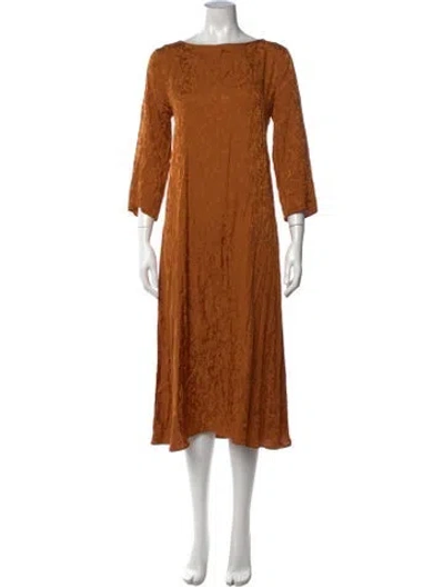 Pre-owned Sézane Patterned Midi Length Dress In Brown