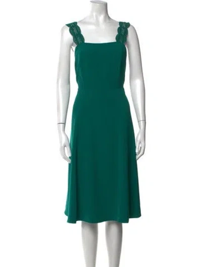 Pre-owned Sézane Patterned Midi Length Dress In Green