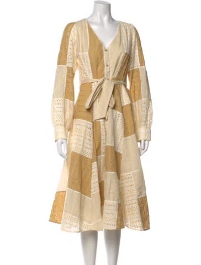 Pre-owned Sézane Patterned Midi Length Dress In Neutral