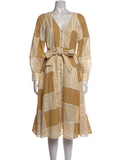 Pre-owned Sézane Patterned Midi Length Dress In Neutrals