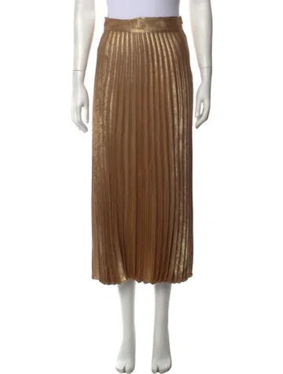 Pre-owned Sézane Patterned Midi Length Skirt In Gold